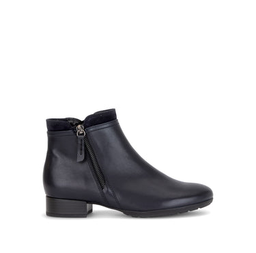 Bottines bleues en cuirs combinés