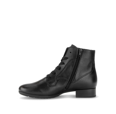 Bottines noires en cuir lisse