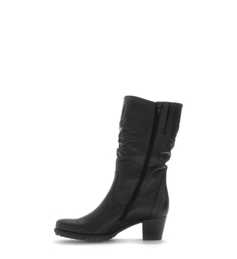 Bottines noires en cuir lisse