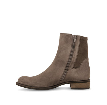 Bottines marron en cuirs combinés