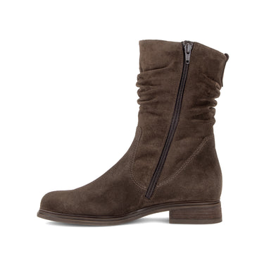 Bottines cognac en cuir velours