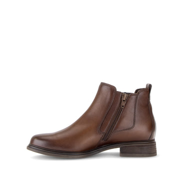 Bottines cognac en cuir lisse