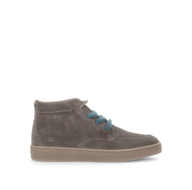 Baskets montantes marron en cuir velours