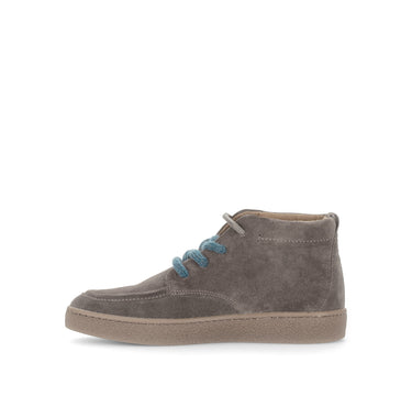 Baskets montantes marron en cuir velours