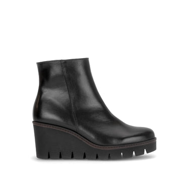 Bottines noires en cuir lisse