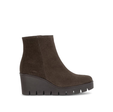 Bottines marron en cuir velours