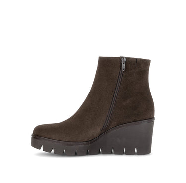 Bottines marron en cuir velours