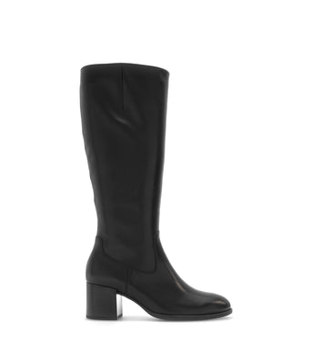 Bottes noires en cuir lisse