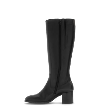 Bottes noires en cuir lisse
