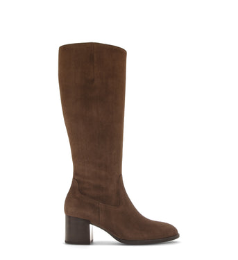 Bottes marron en cuir velours