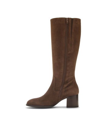 Bottes marron en cuir velours