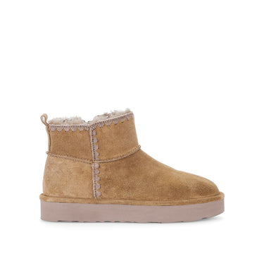 Bottines marron en cuir velours