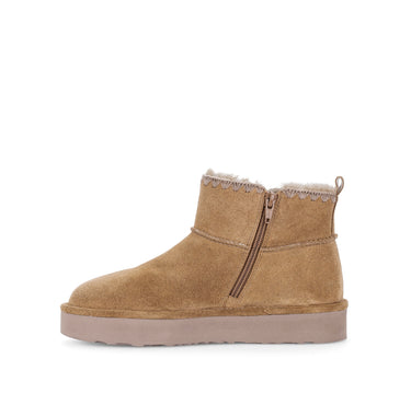 Bottines marron en cuir velours