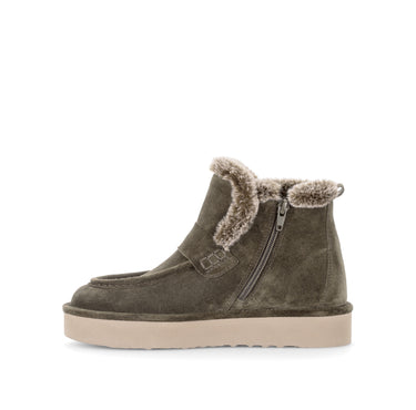 Bottines vertes en cuir velours