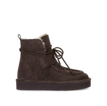Bottines marron en cuir velours