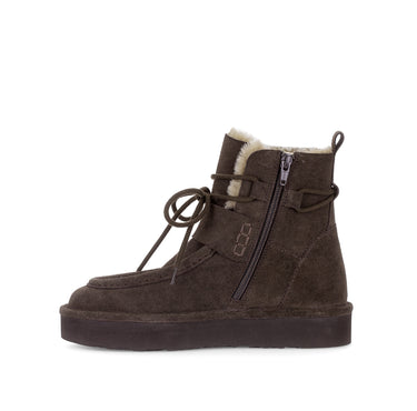 Bottines marron en cuir velours