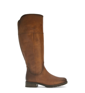 Bottes marron en cuir lisse