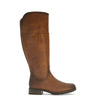 Bottes marron en cuir lisse