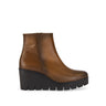 Bottines marron en cuir lisse