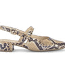 Brides arrière beiges en cuir imprimé reptile vue extérieure
