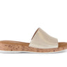 Mules beiges en cuir lisse vue extérieure
