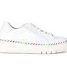 Baskets blanches en cuir lisse vue extérieure