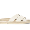 Mules beiges en cuir lisse vue extérieure