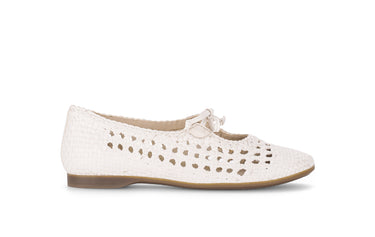 Ballerines beiges en cuir lisse vue extérieure