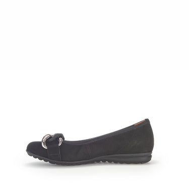 Ballerines noirs en cuir velours