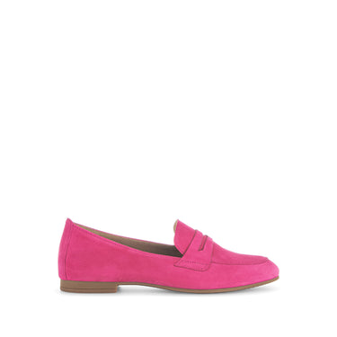 Mocassins roses en cuir velours