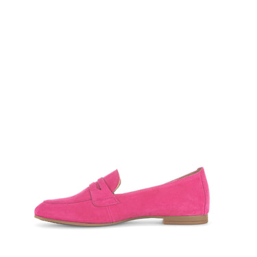 Mocassins roses en cuir velours