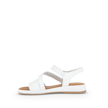 Sandales blanches en cuir grainé