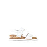Sandales blanches en cuir grainé