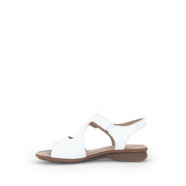 Sandales blanches en cuir grainé