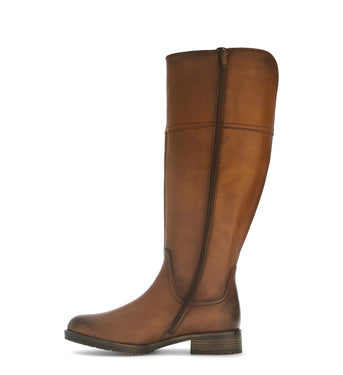 Bottes marron en cuir lisse