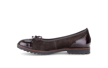 Ballerines marron en cuirs combinés