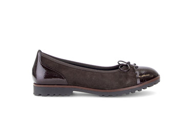 Ballerines marron en cuirs combinés