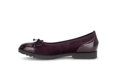 Ballerines rouges en cuirs combinés