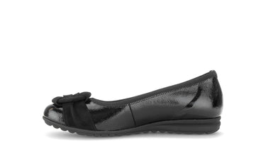 Ballerines noires en cuirs combinés