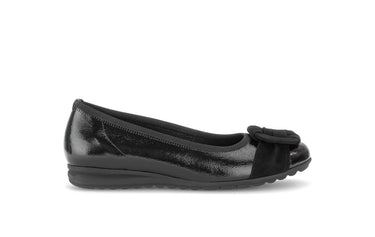 Ballerines noires en cuirs combinés