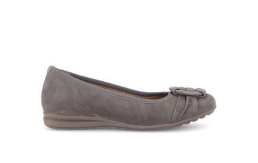 Ballerines beiges en cuir velours
