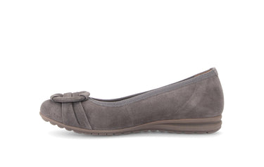 Ballerines beiges en cuir velours
