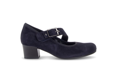 Escarpins bleus en cuir velours