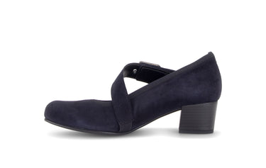 Escarpins bleus en cuir velours