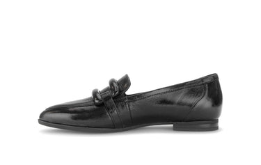 Mocassins noirs en cuir verni