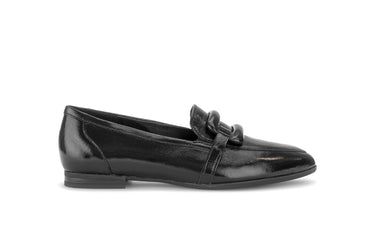 Mocassins noirs en cuir verni