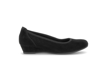 Ballerines noires en cuir velours