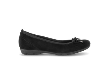 Ballerines noires en cuir velours