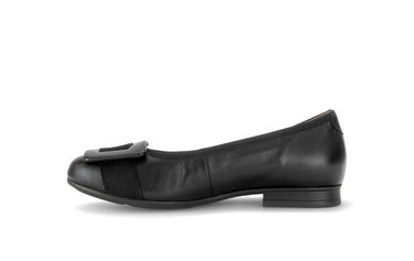Ballerines noires en cuirs combinés