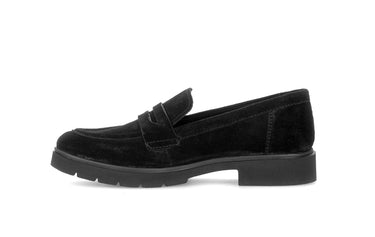 Mocassins noirs en cuir velours